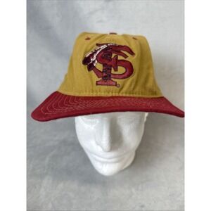 Vintage‎ 90s NCAA Florida State Seminoles New Era USA Snapback Hat Cap Brown Red
